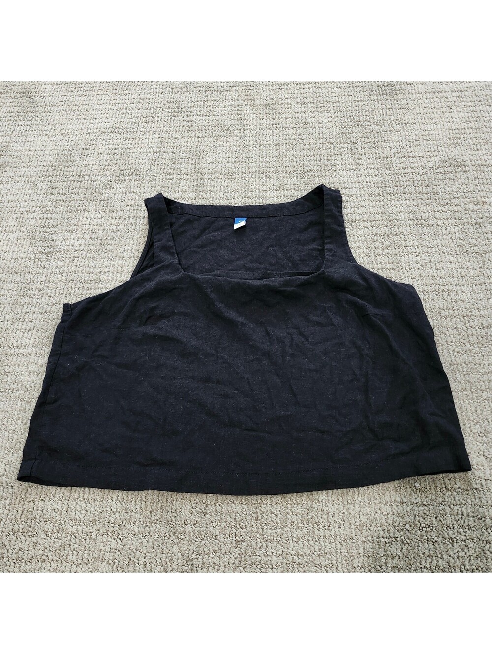 Old Navy Black Tank Top XL Linen Blend